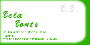 bela bonts business card